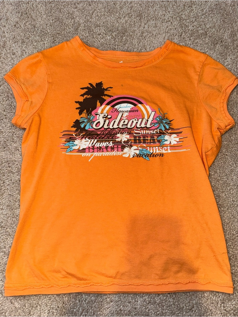 Sideout Hawaiian Sunset Graphic Tee - Orange Kids Short Sleeve